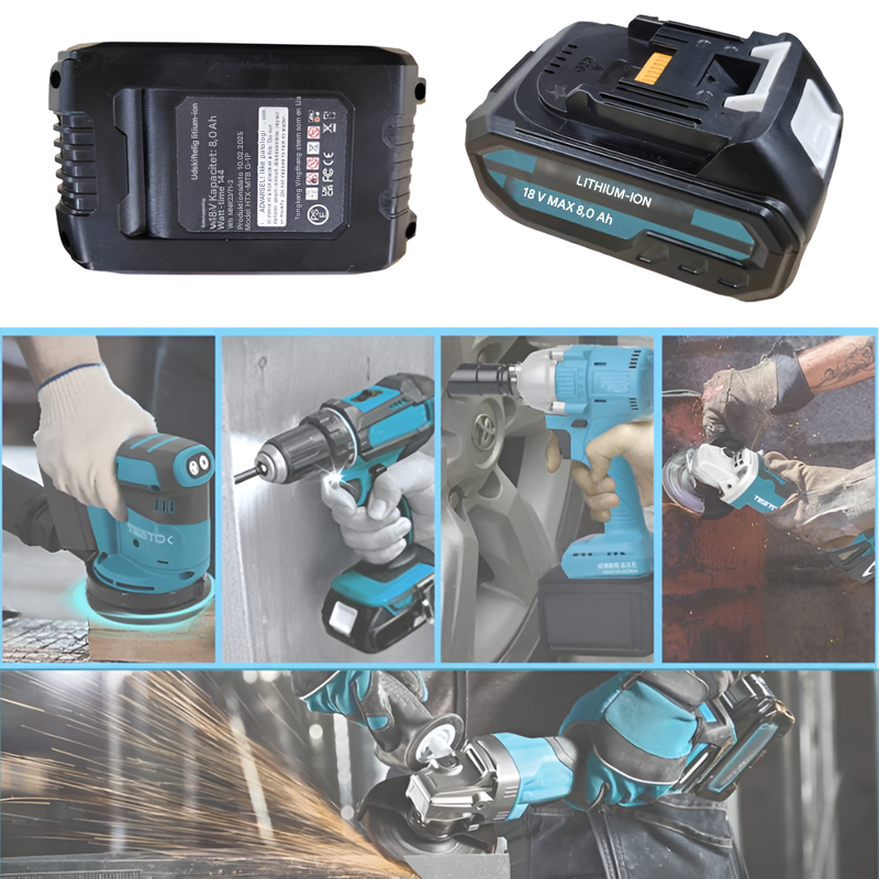 2-Pack 18V 8.0Ah Replacement Batteries + Charger