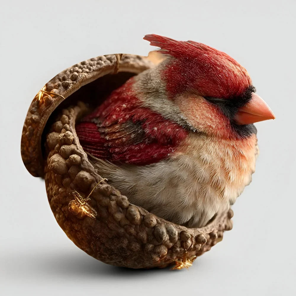 Acorn-Shaped Christmas Tree Ornaments with Woodland Animals – Natural Christmas Decorations