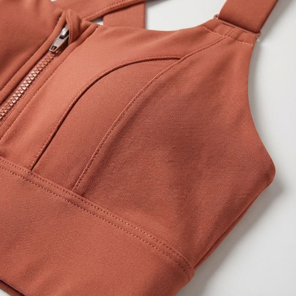 Adjustable Zip-Front Sports Bra