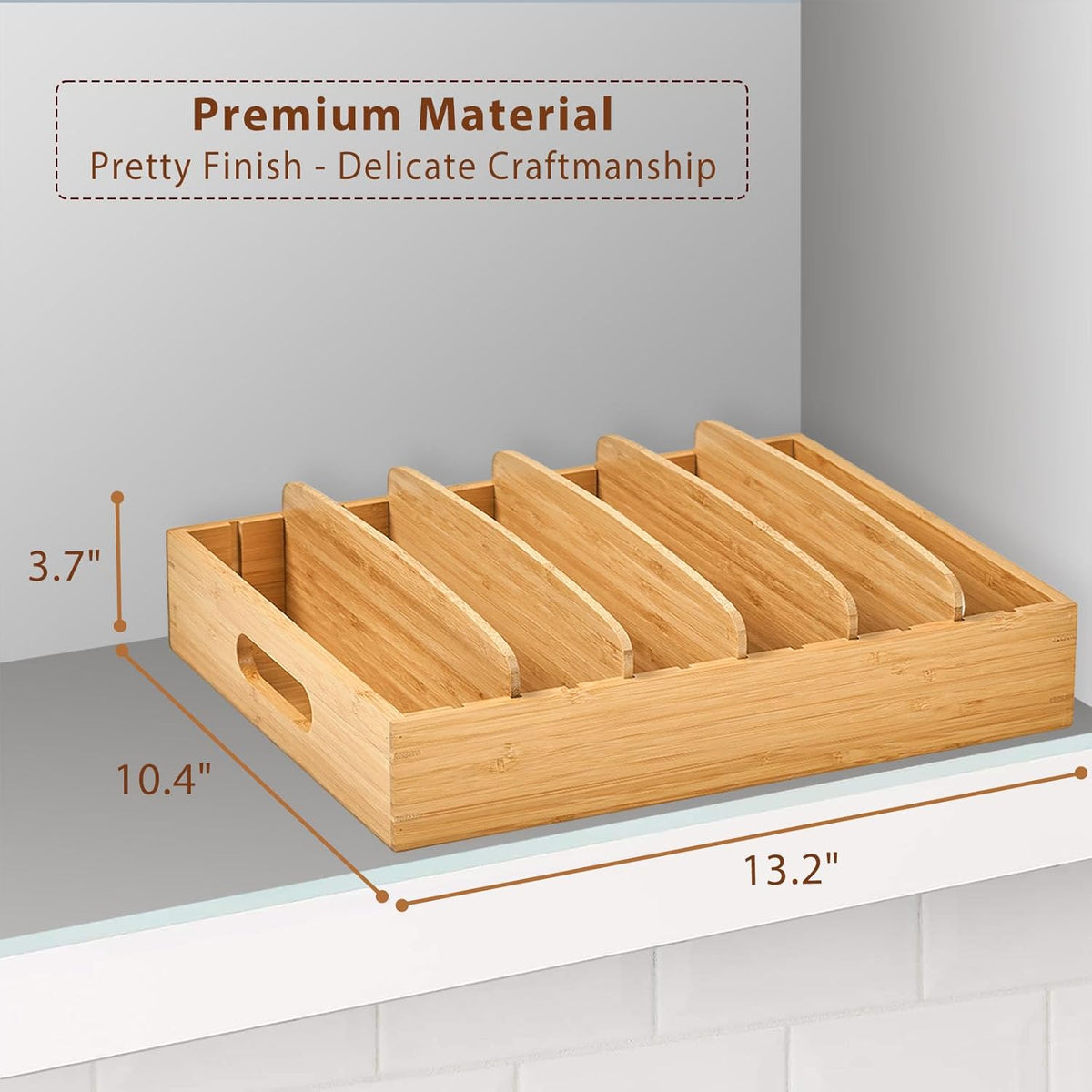 Bamboo Kitchen Organizer for Lid Storage