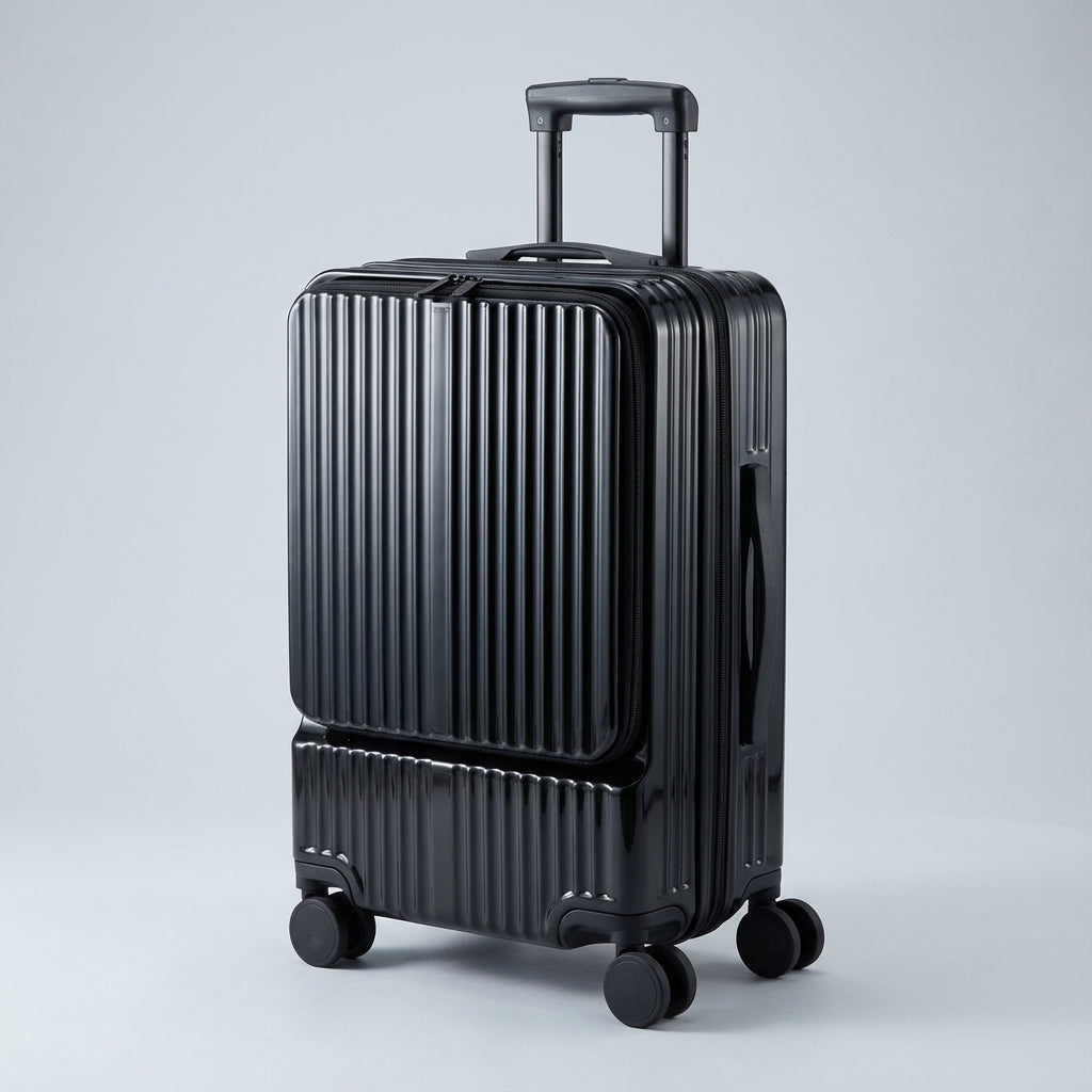 Carry-On Suitcase with Front Pocket – Easy Access and Charging