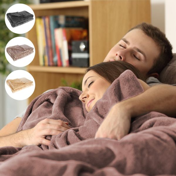 Cordless USB Rechargeable Flannel Electric Heated Throw Blanket