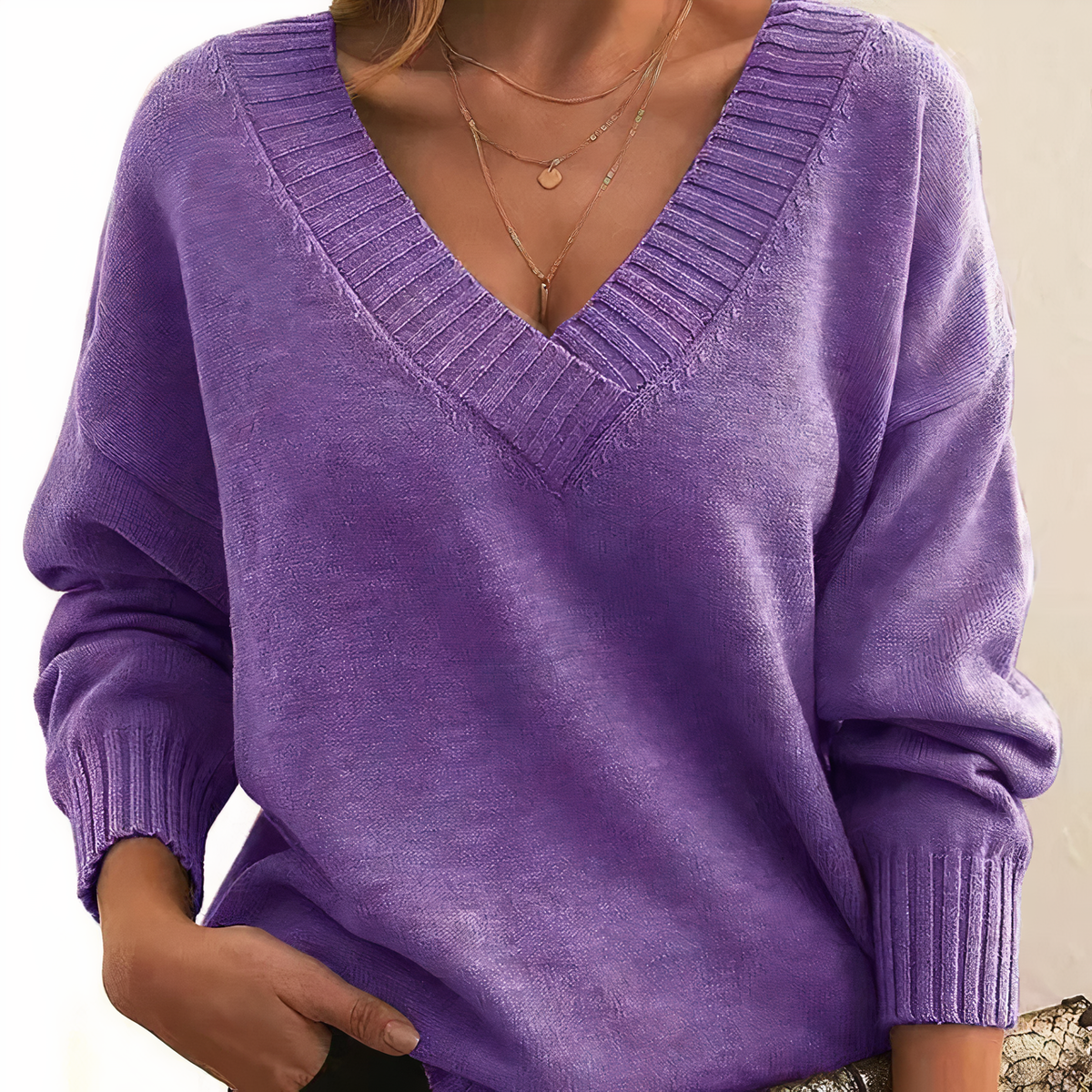 Cosy Winter V-Neck Jumper for Women
