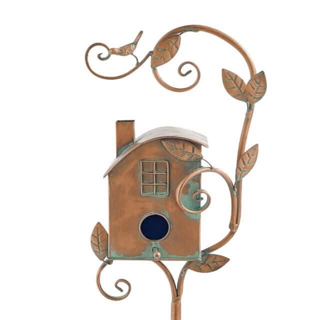 Decorative Metal Birdhouse Garden Stake