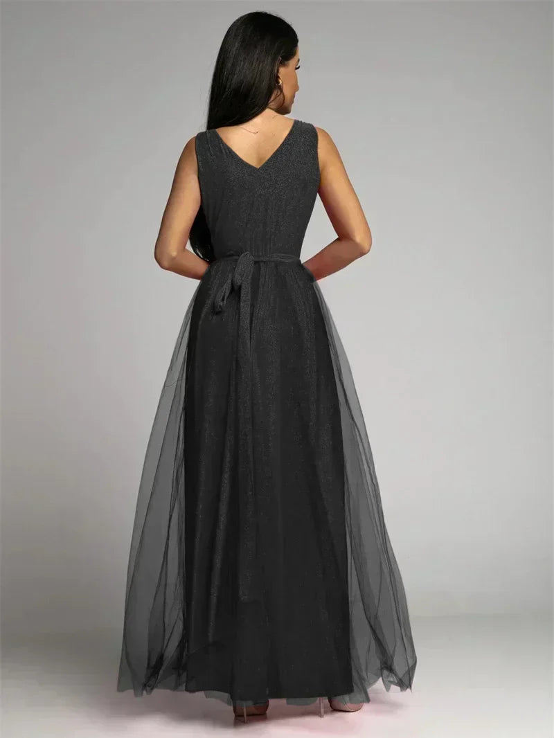 Elegant V-Neck Wrap Dress - Glamour and Comfort