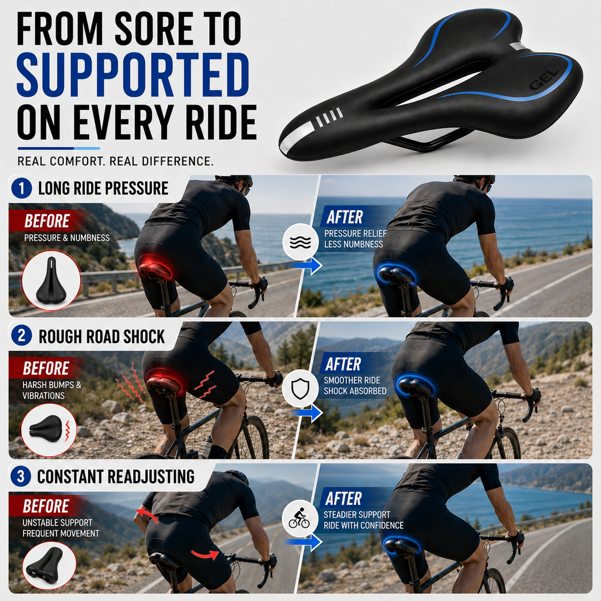 Ergonomic Time Trial Saddle