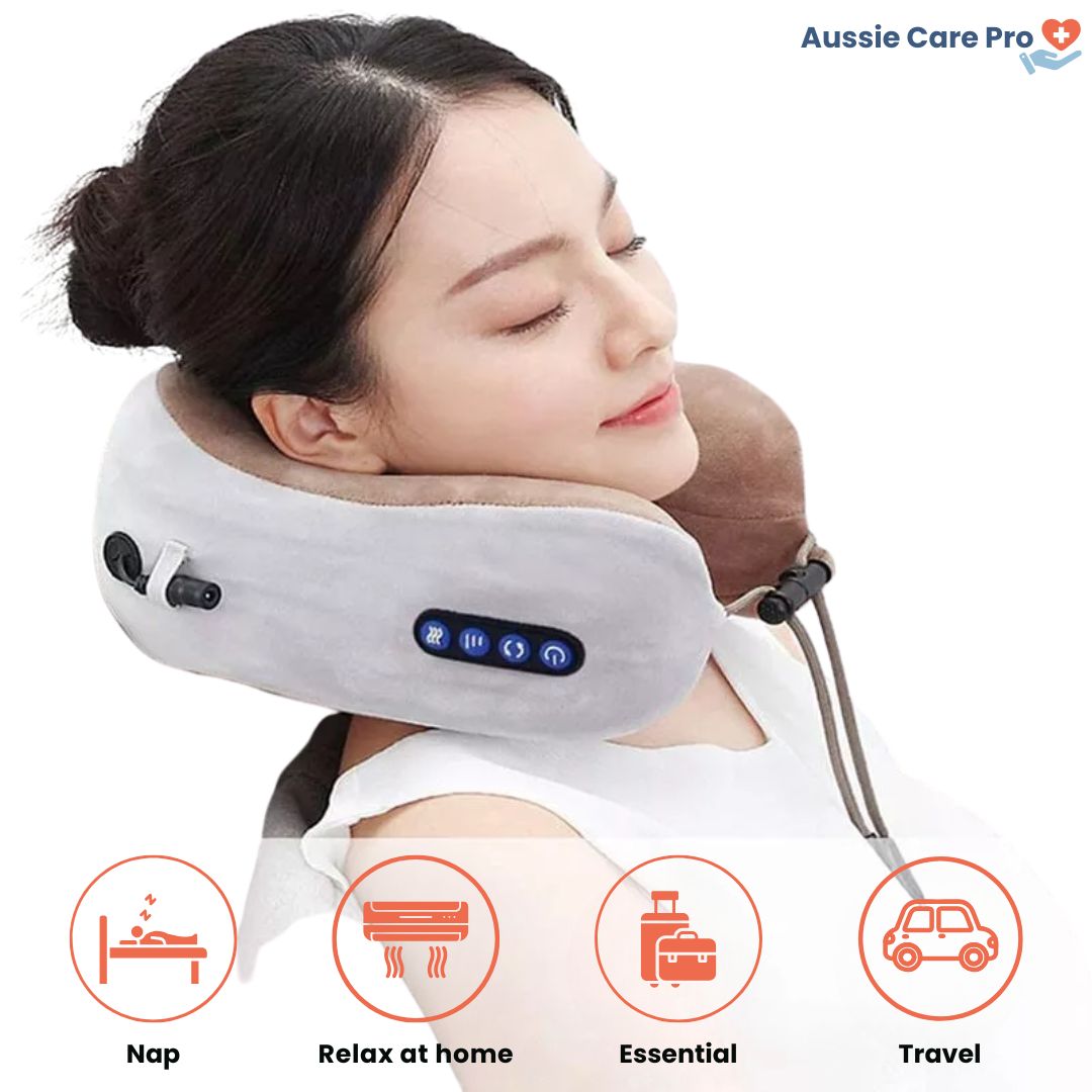 Heated Shiatsu Massage Pillow – Deep Relief for Neck and Shoulders | Portable and Rechargeable