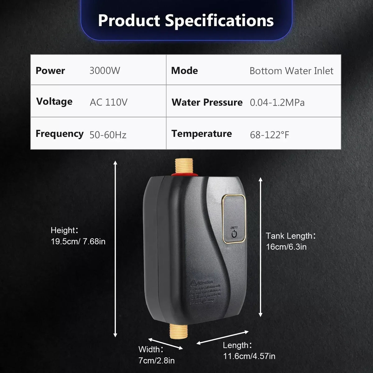 Instant Tankless Water Heater – Compact, Energy-Efficient Hot Water on Demand