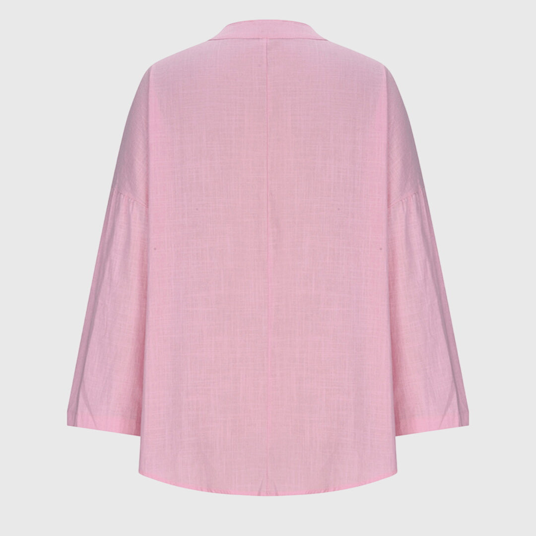 Loose Long-Sleeve Beach Shirt with Elegant Pattern – Versatile and Breathable