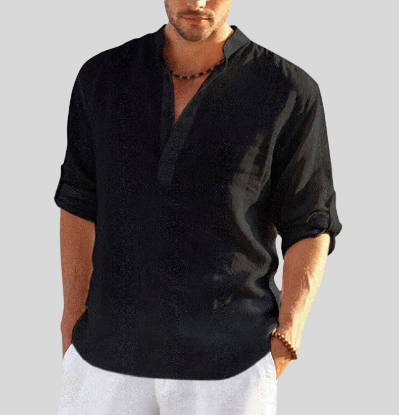 Men's Long Sleeve Henley Shirt