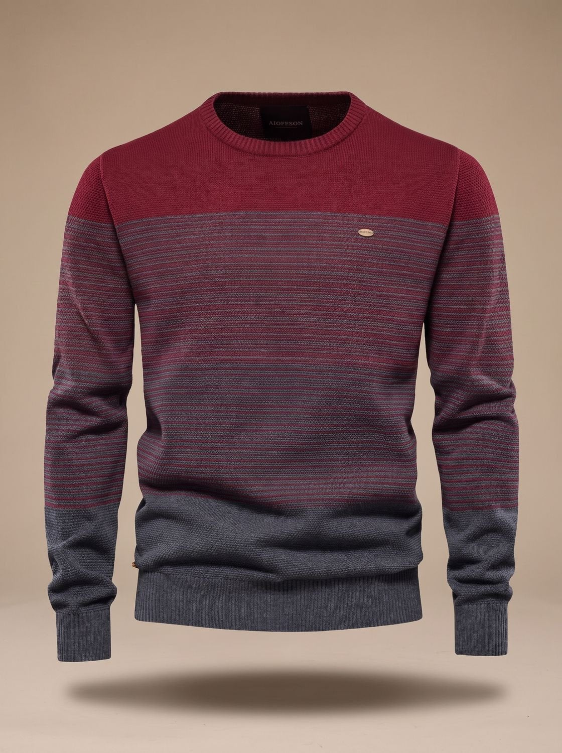Men's Striped Color-Block Crew-Neck Sweater