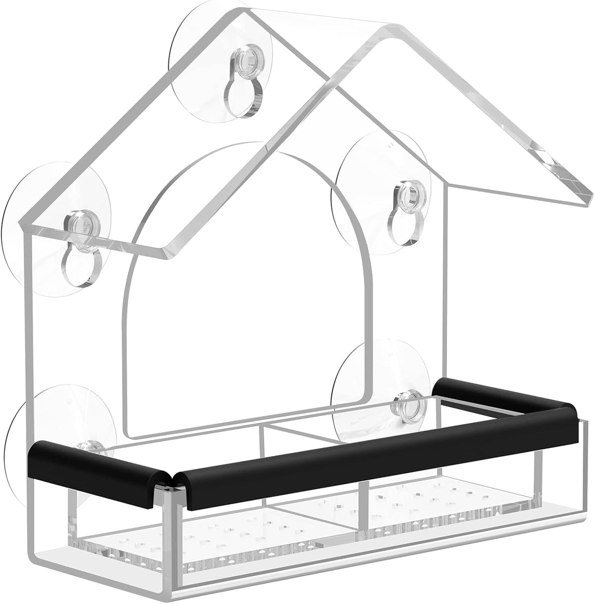 Modern Acrylic Window Bird Feeder with Suction Cups – Easy to Clean, for Bird Watching