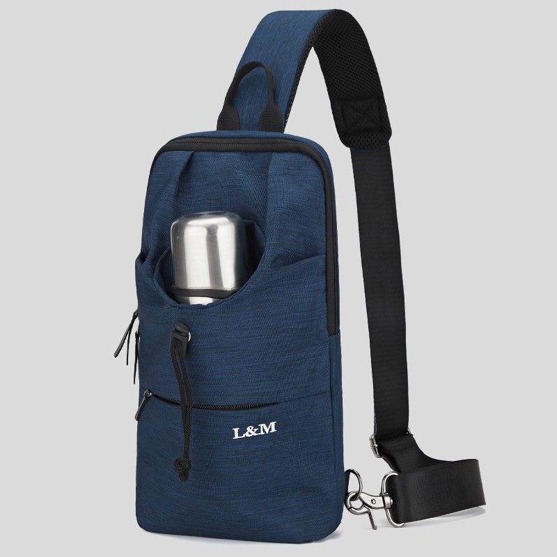 Portable Waterproof Sling Bag with Cup Holder for Travel, Biking and Gym