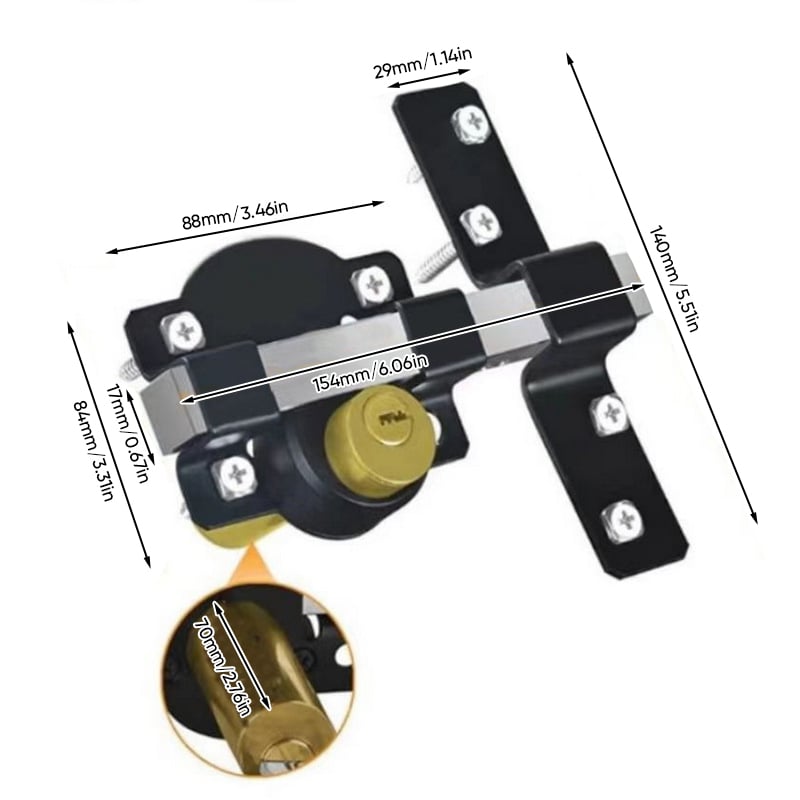 Rust-Resistant Gate Lock with Key - Spring Bolt