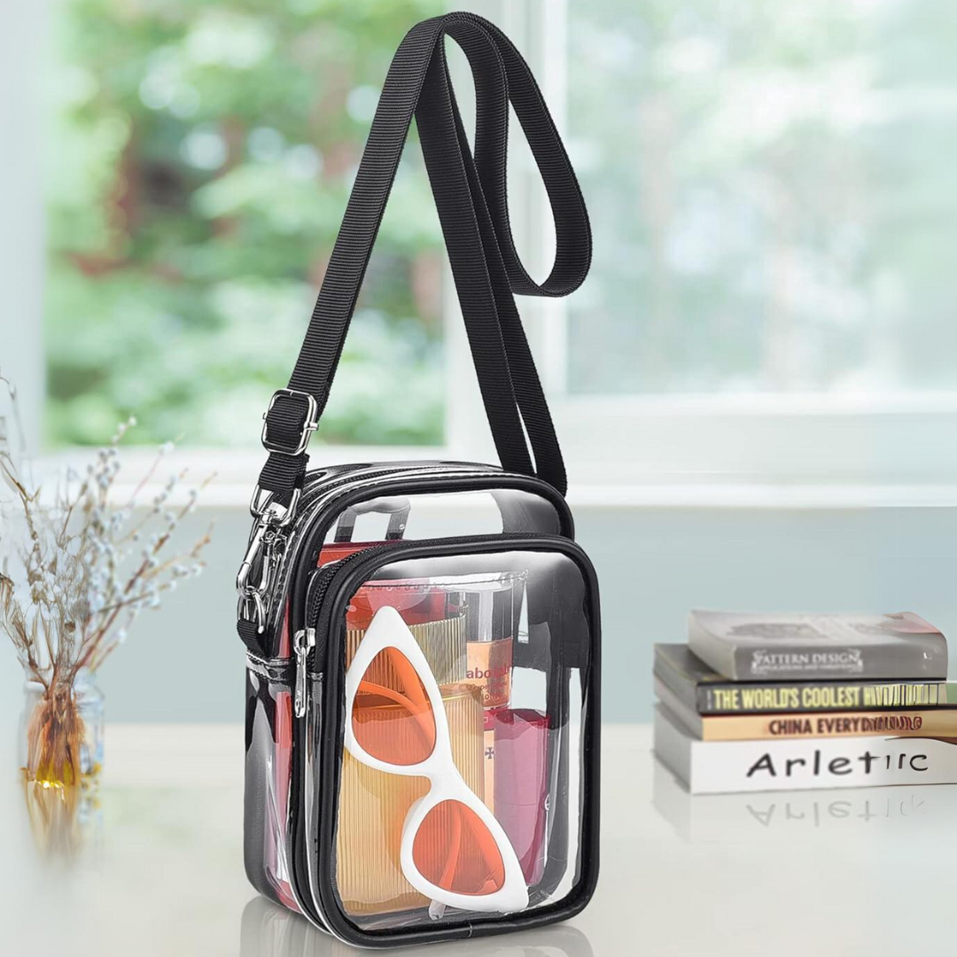 Small Transparent Handbag with Removable Strap