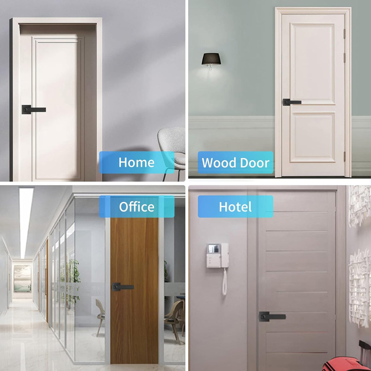Smart Fingerprint Door Lever Lock with Key Access & 30-User Capacity