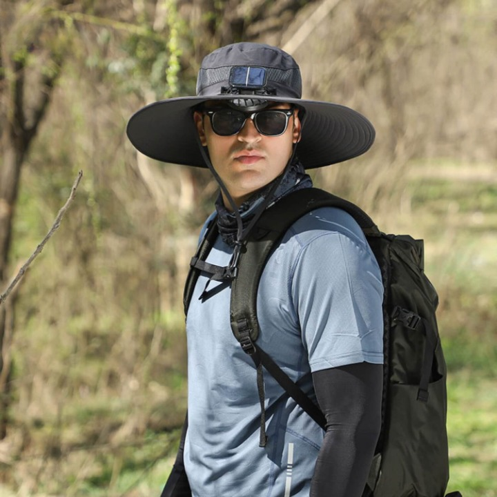 Solar Hat with Fan and UV Protection