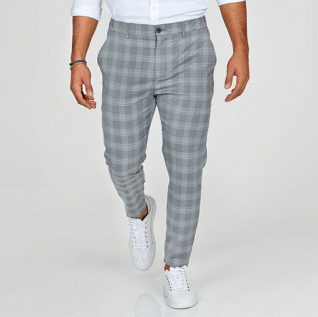Stylish Men's Plaid Trousers - Comfortable and Elegant