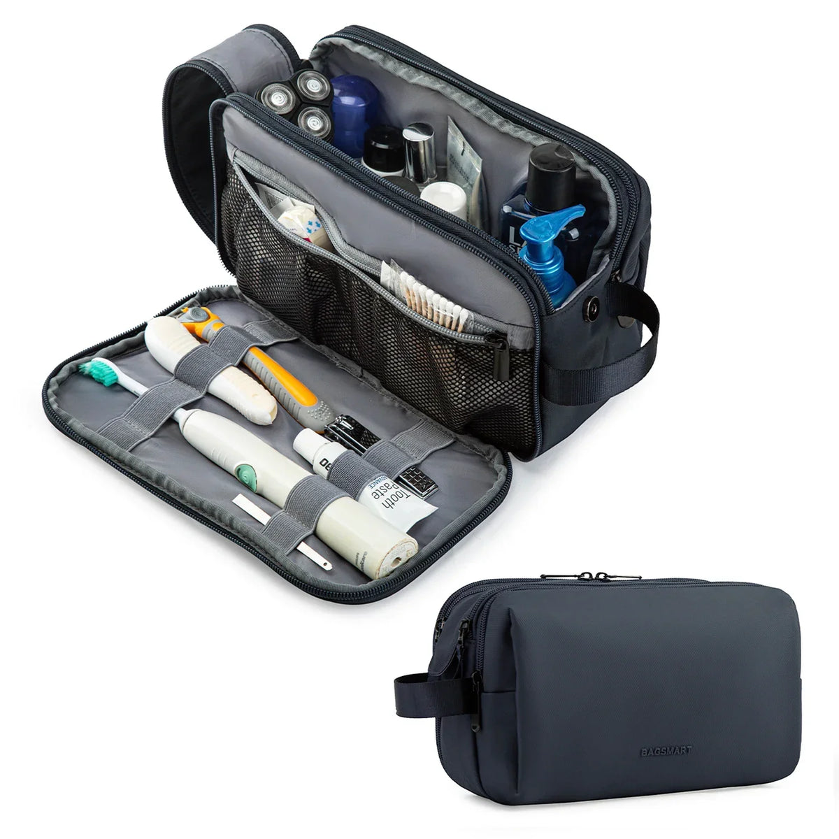 Water-Resistant Toiletry Bag with Multiple Compartments and Zippers – Practical for Travel