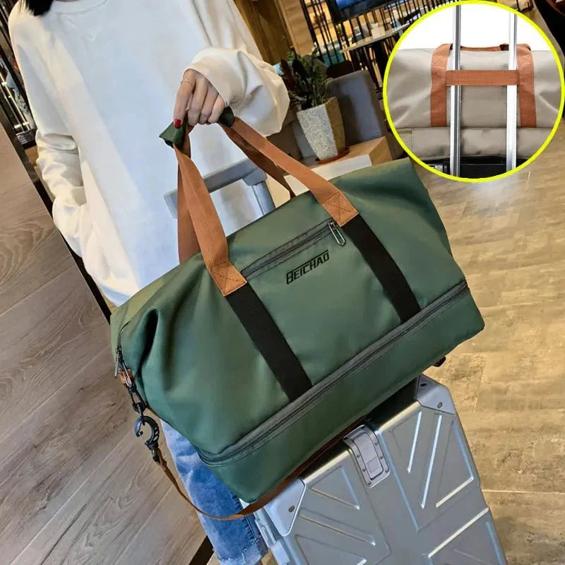 Waterproof Duffel Bag with Shoe Compartment & Dry-Wet Separation