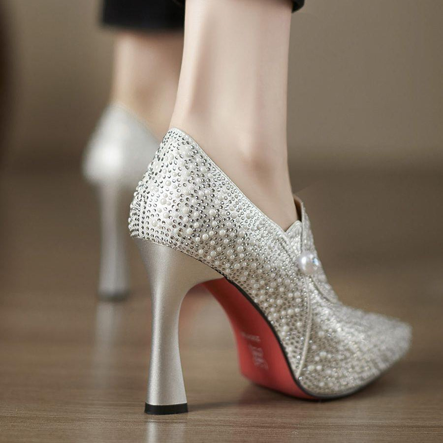 Women's Embellished Pointed Toe Stiletto Heels