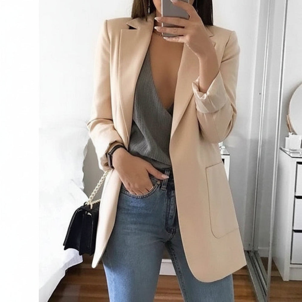 Women's Long-Sleeve Blazer with Notched Lapel
