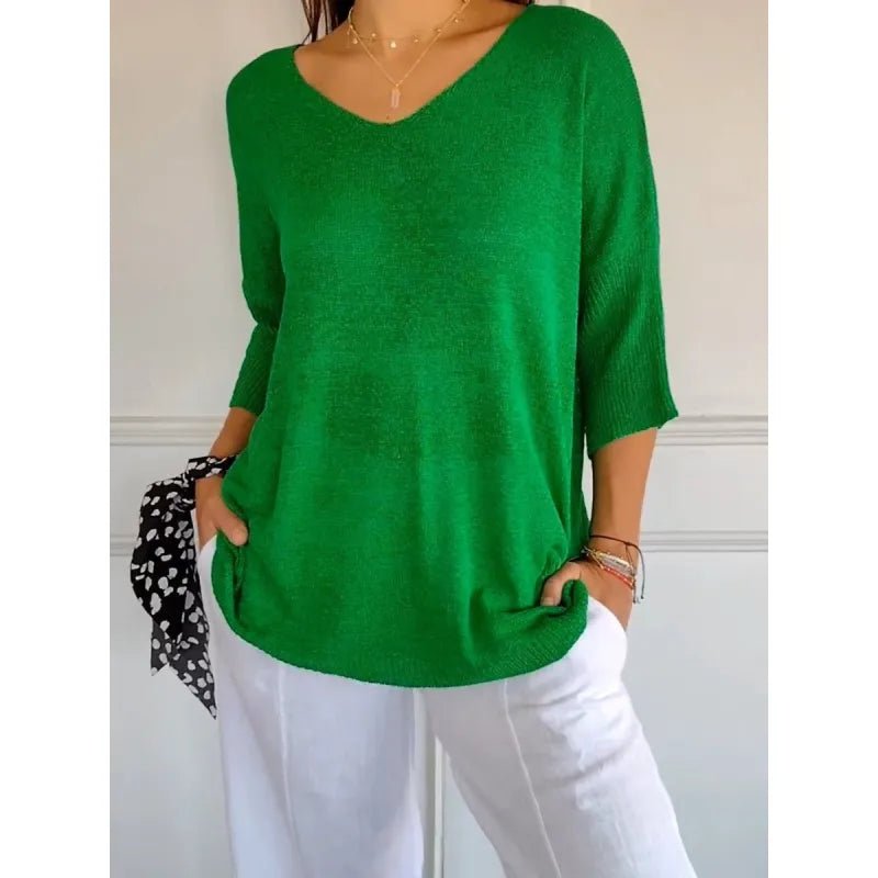 Women's Oversized V-Neck Top