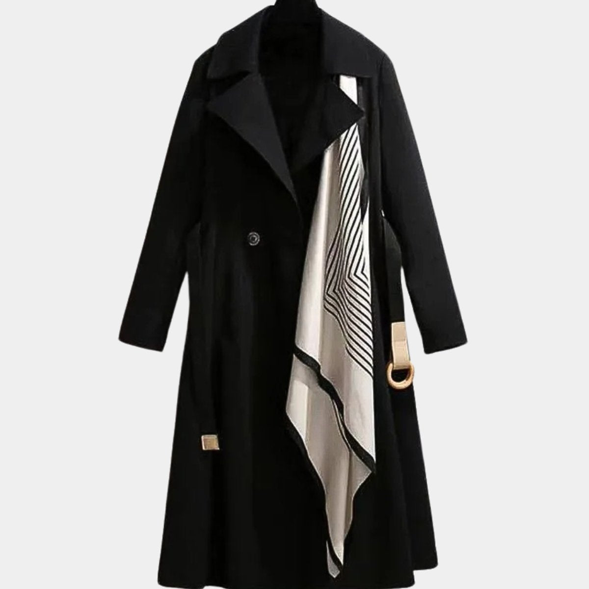 Women's Relaxed Elegant Belted Midi Trench Coat
