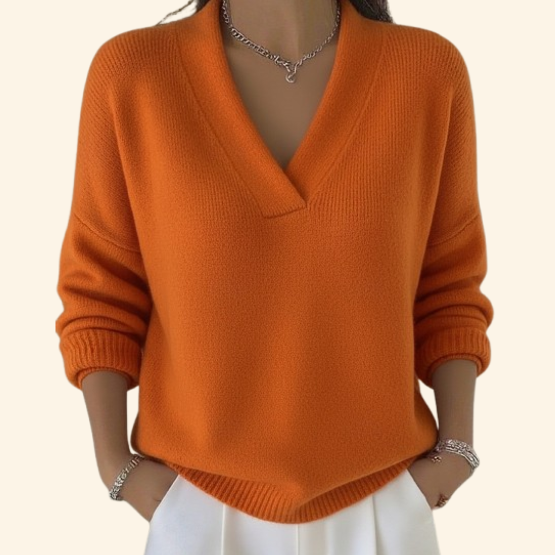Women's Relaxed Fit V-Neck Jumper