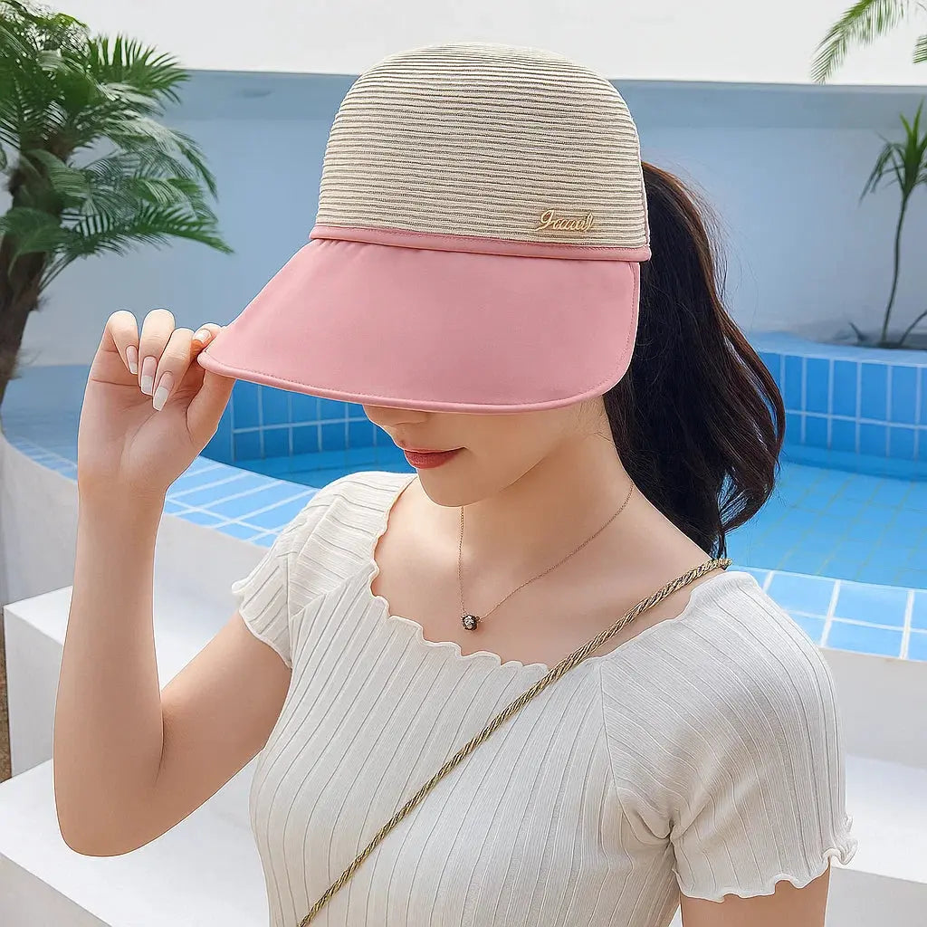 Women's Wide Brim Sun Hat with UV Protection - Breathable