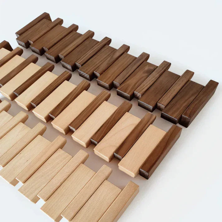 Wooden Wall-Mounted Coat Rack with Musical Design