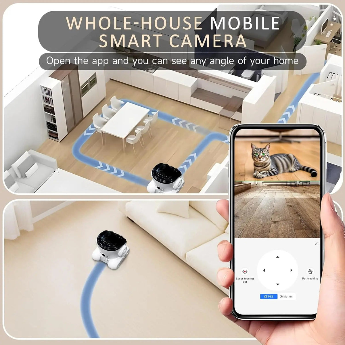 1080P Pet Camera – Two-Way Audio – Color Night Vision up to 10m – Motion Alerts – 32GB SD Card