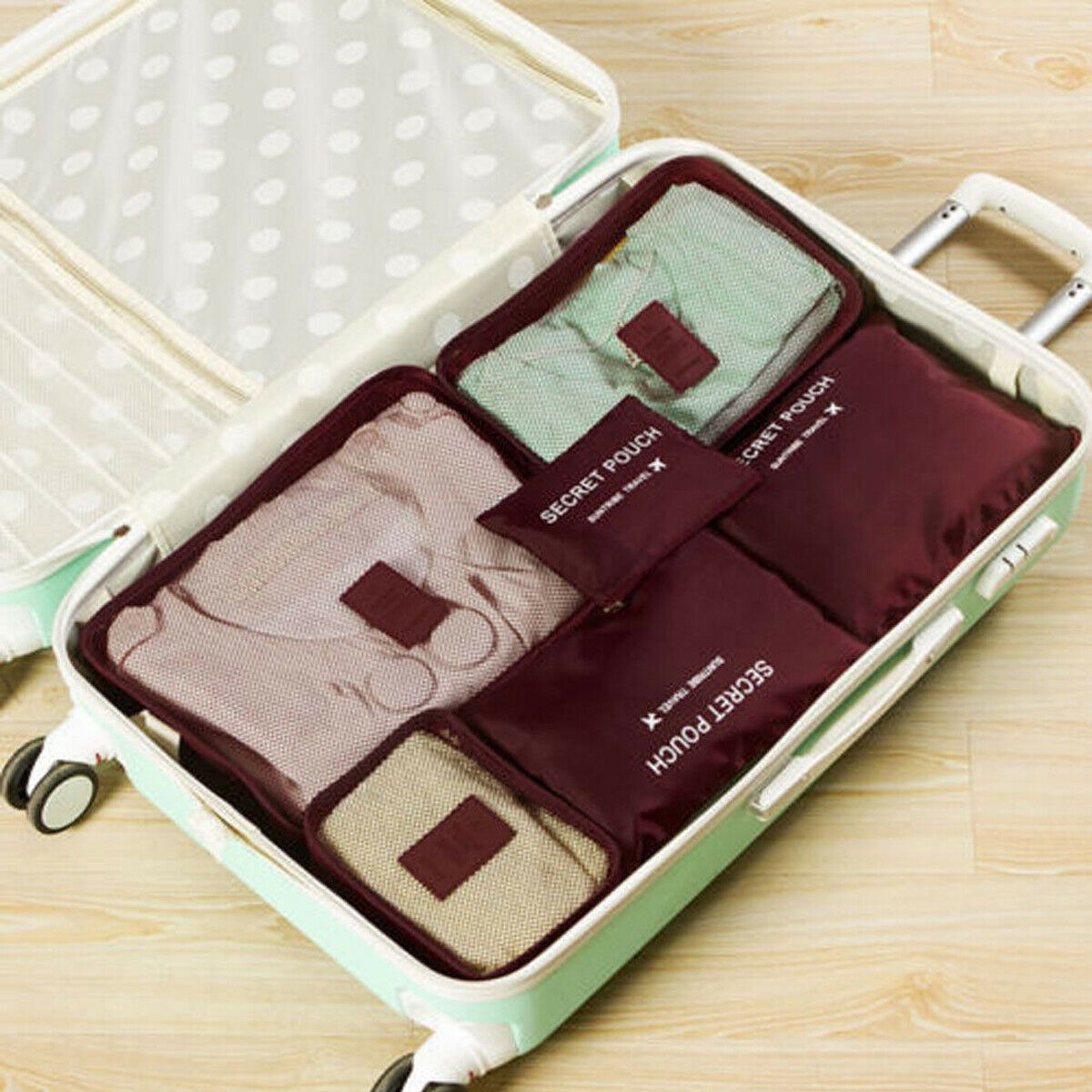2-Piece Luggage Packing Organizer Set - Space-Saving Travel Storage Bags