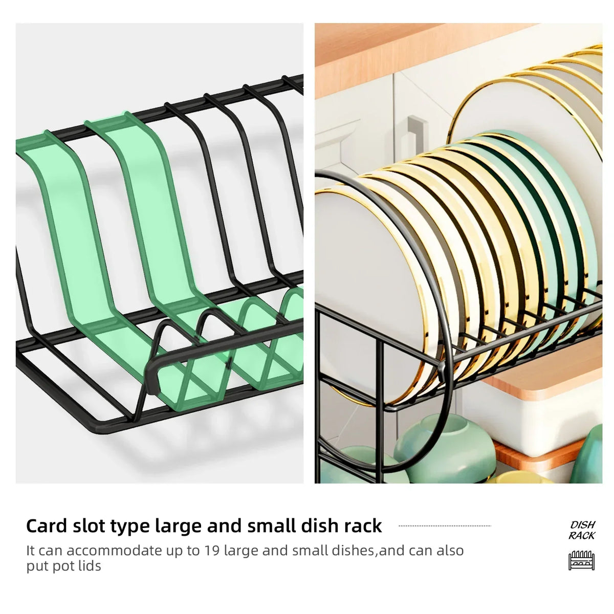 2-Tier Dish Drying Rack with Drainboard and Cutlery Holder – Aria