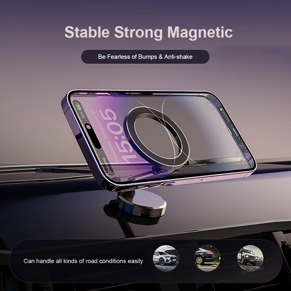 360° Foldable Magnetic Car Phone Holder – Adjustable Mount for All Smartphones