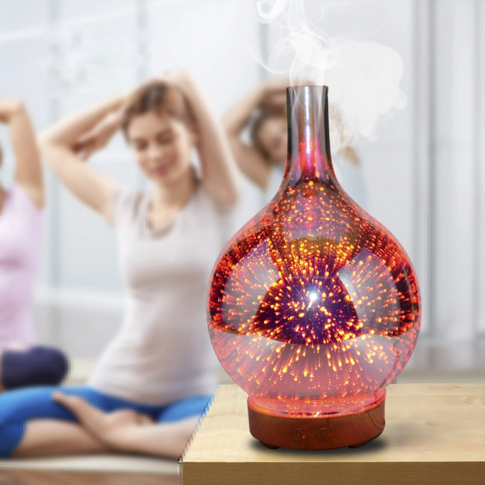 3D Glass Essential Oil Diffuser with LED Lights