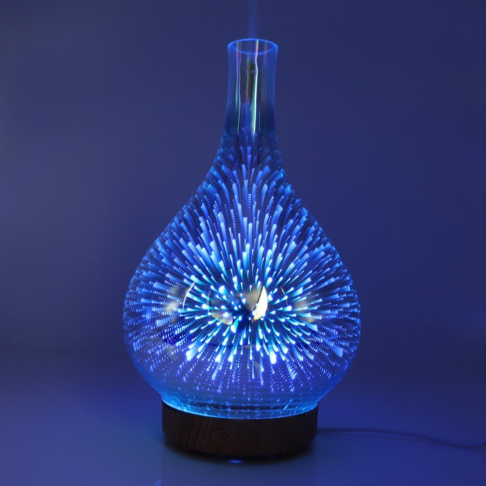 3D Glass Essential Oil Diffuser with LED Lights