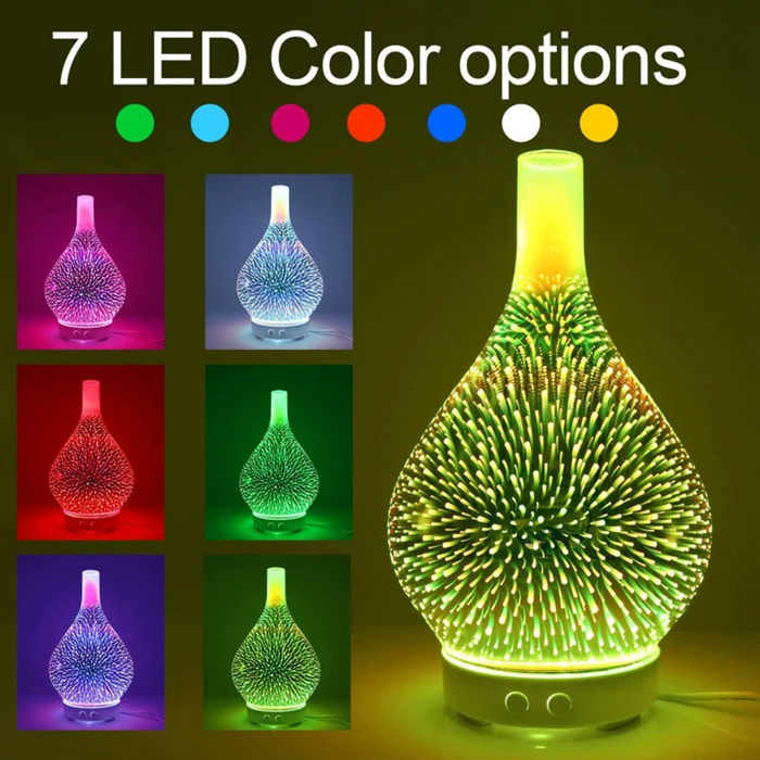 3D Glass Essential Oil Diffuser with LED Lights