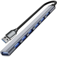 7-Port Aluminum USB Hub – USB 3.2 Fast Charging & Plug-and-Play