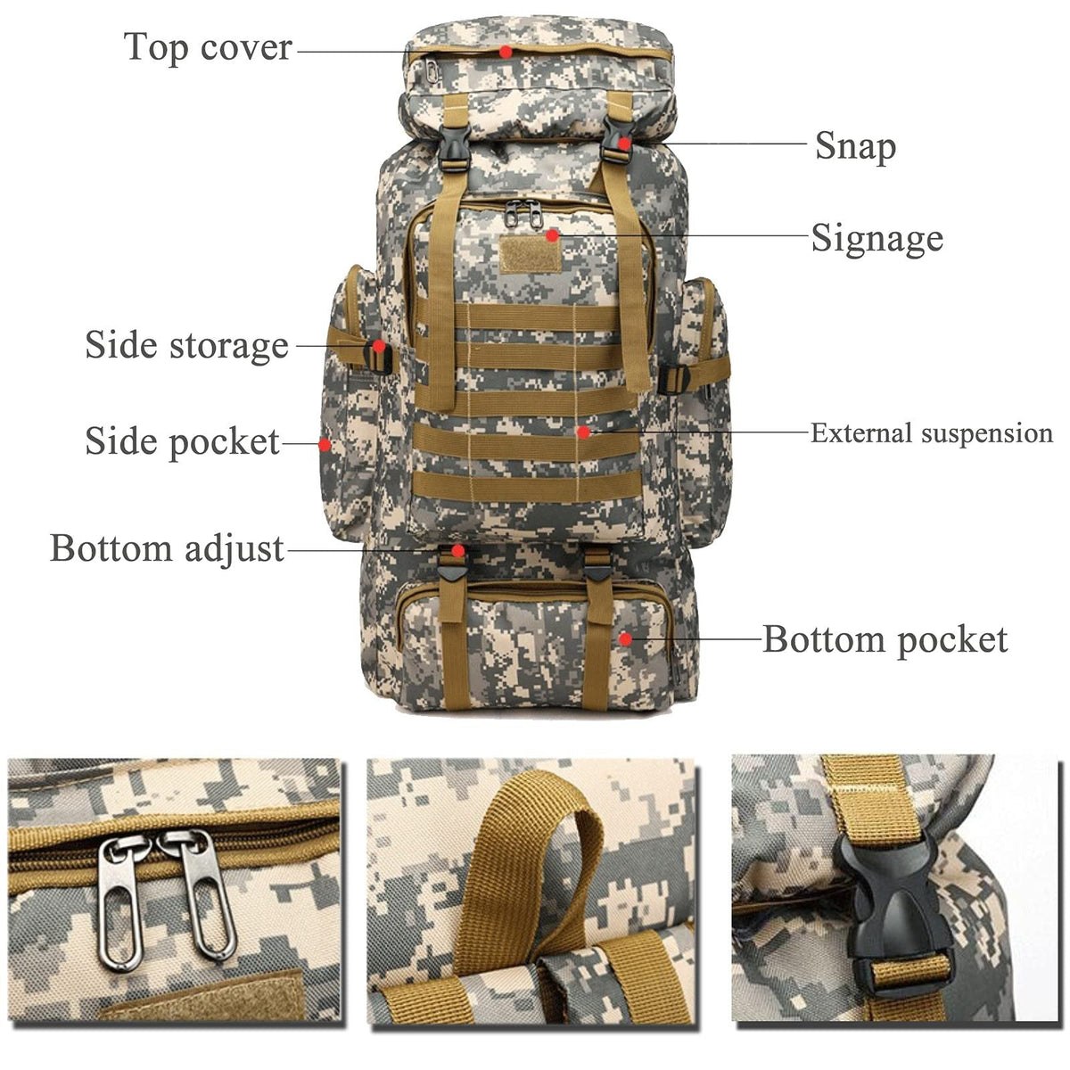 80L Outdoor Backpack