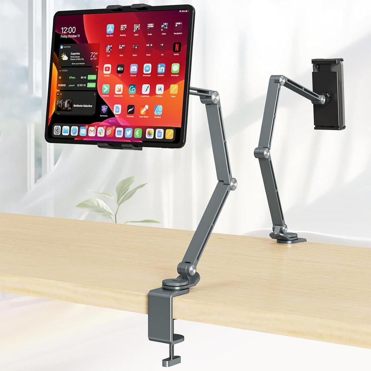 Adjustable Aluminum Tablet Holder with 360° Rotation