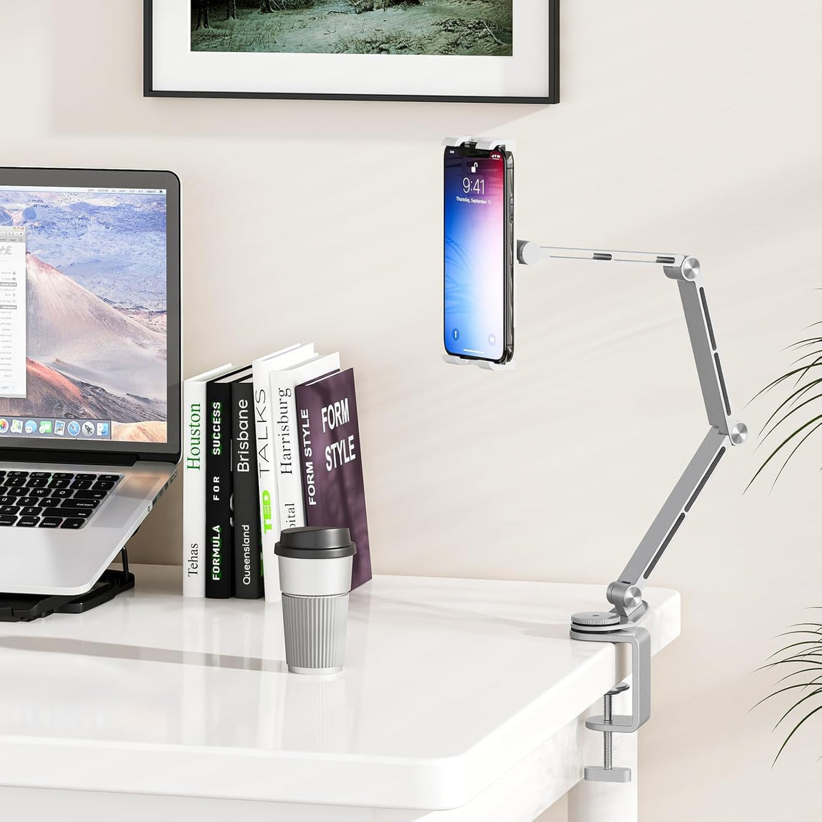 Adjustable Aluminum Tablet Holder with 360° Rotation