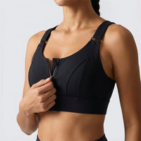 Adjustable Zip-Front Sports Bra
