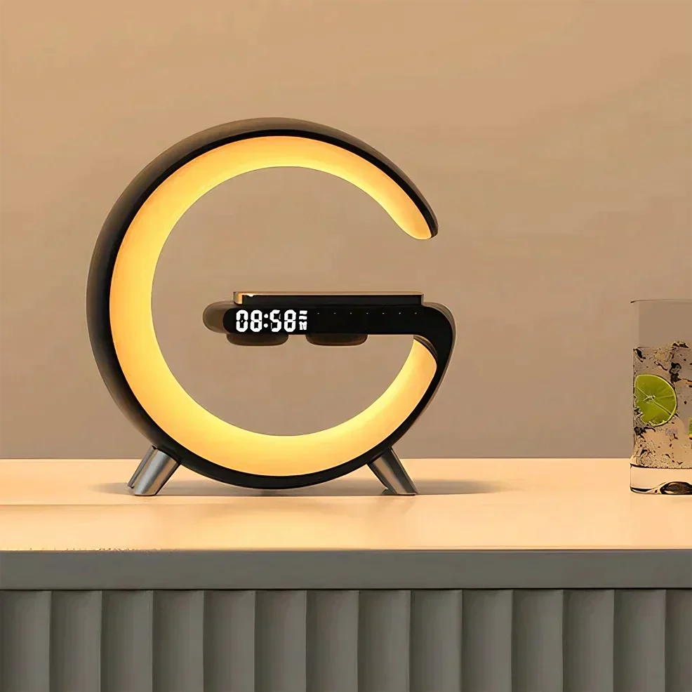 Alarm Clock, Atmosphere Lamp, Speaker & Wireless Charger