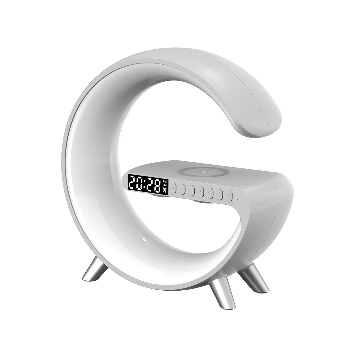 Alarm Clock, Atmosphere Lamp, Speaker & Wireless Charger