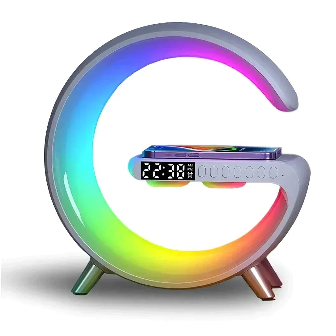 Alarm Clock, Atmosphere Lamp, Speaker & Wireless Charger