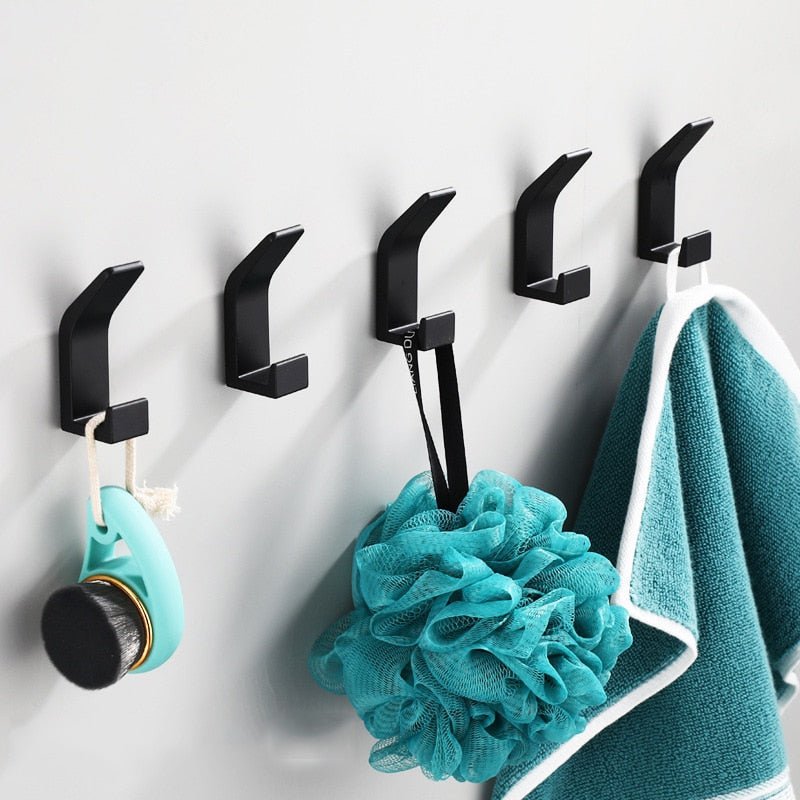 Aluminium Wall Hooks in Black/White - Modern Decorative Coat Hooks