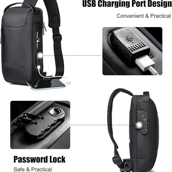 Anti-Theft Travel Crossbody Bag – Water-Resistant Secure Shoulder Bag for Men & Women
