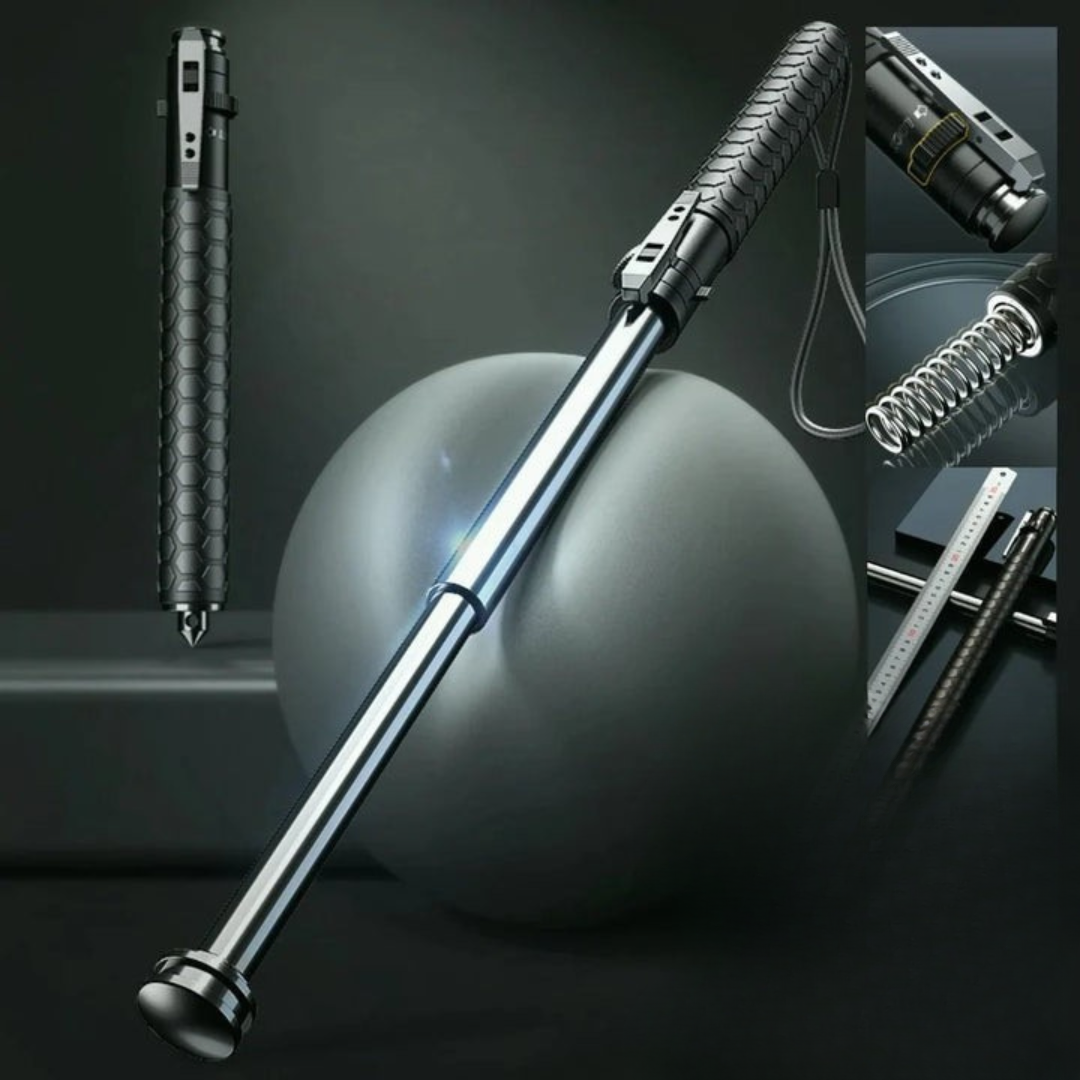 Automatic Telescoping Walking Cane with One-Button Deployment and Non-Slip Grip