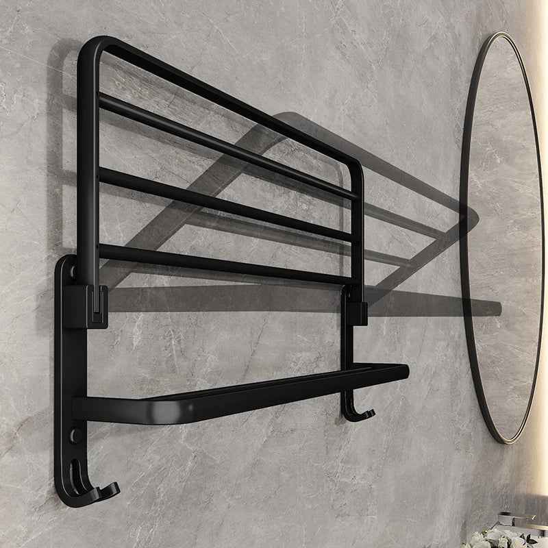 Black Folding Towel Rack